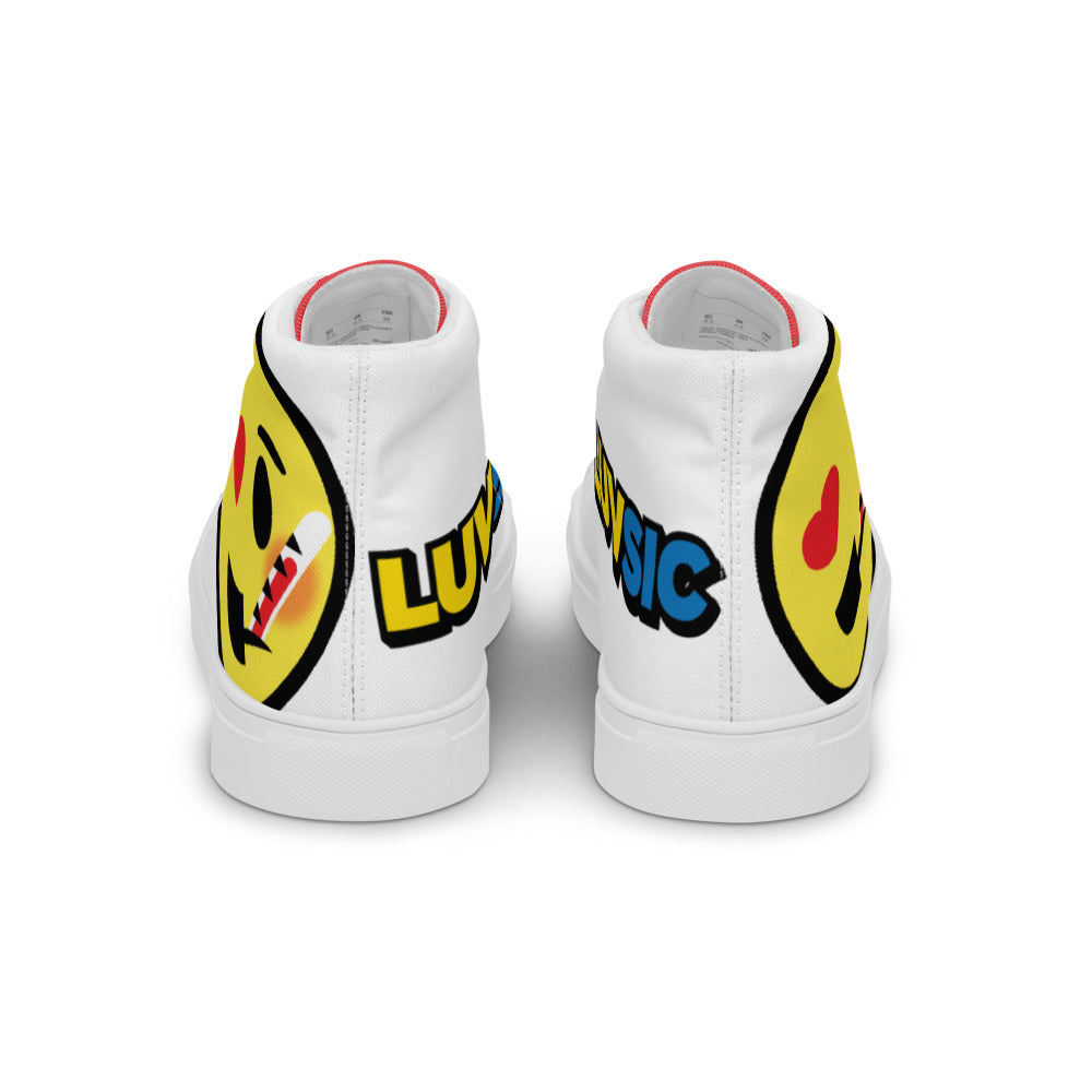 Dumojis® LUVSIC Men’s High Top Canvas Shoes - White