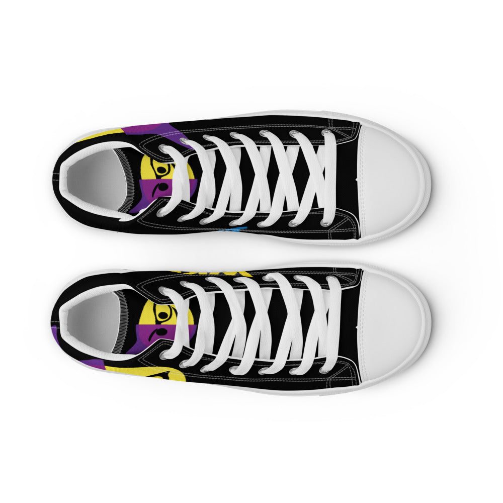 Dumojis® WKEDSMHT Men’s High Top Canvas Shoes - Black