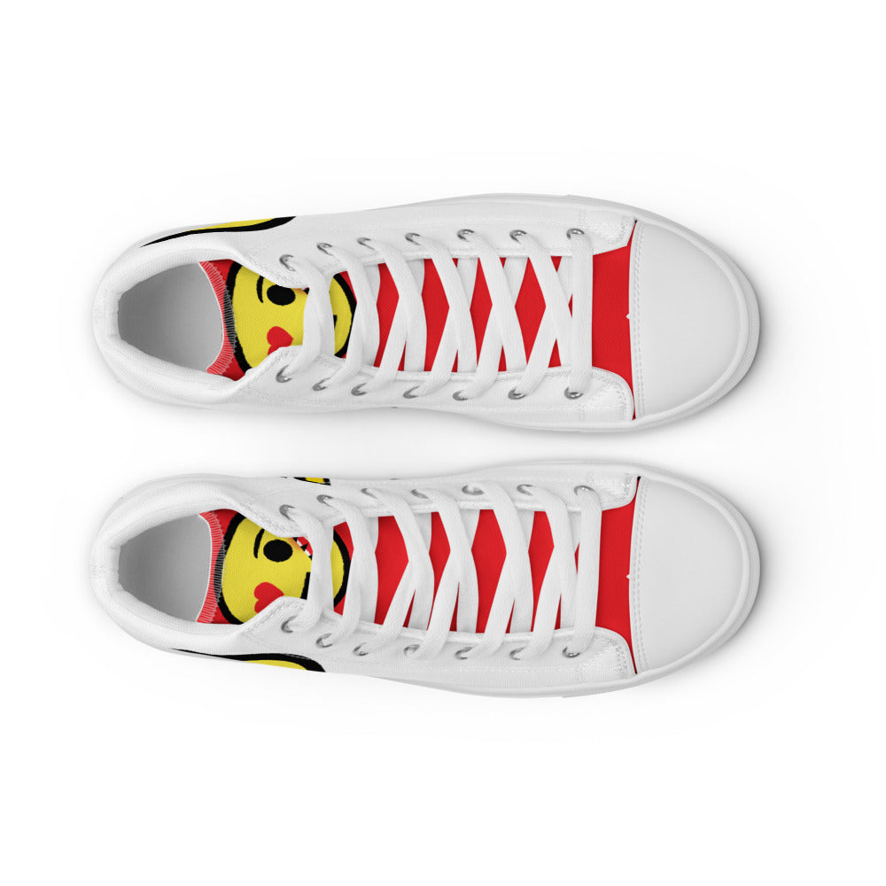 Dumojis® LUVSIC Men’s High Top Canvas Shoes - White