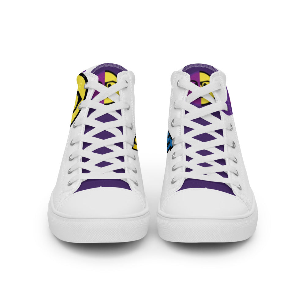 Dumojis® WKEDSMHT Men’s High Top Canvas Shoes - White