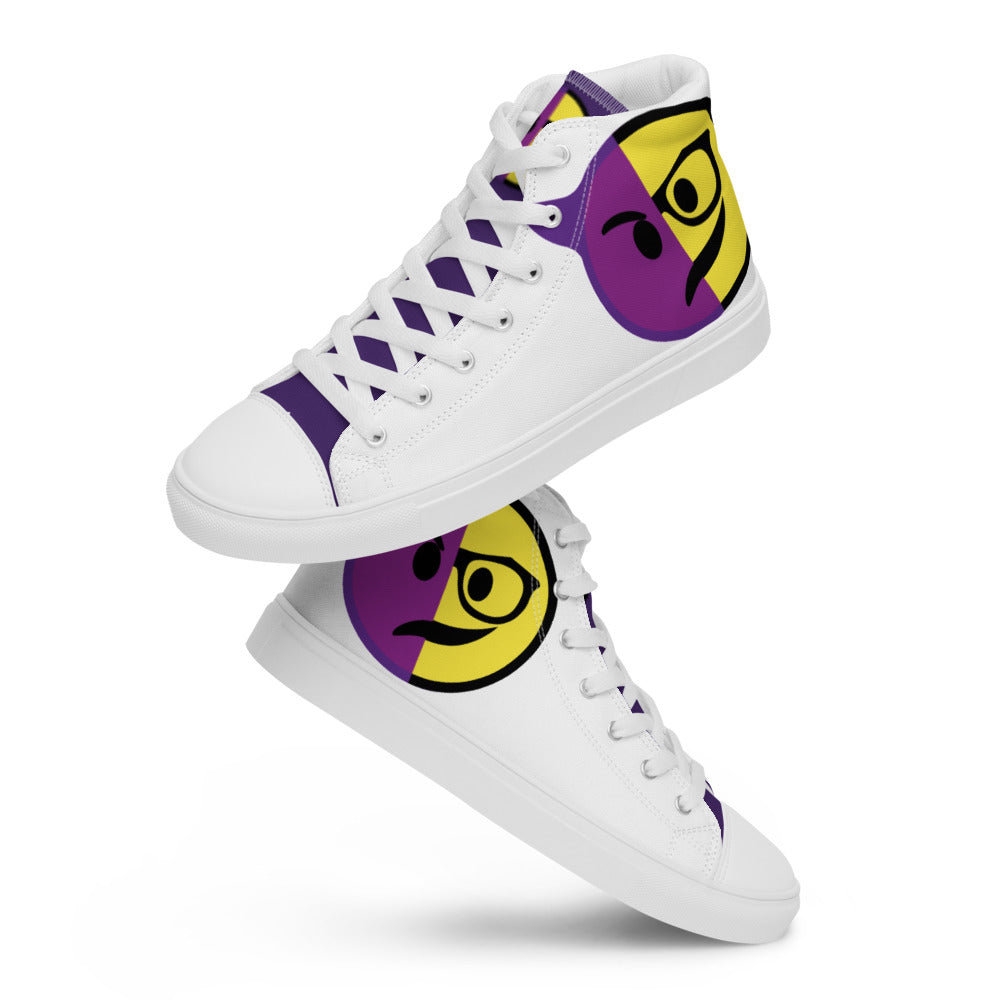 Dumojis® WKEDSMHT Men’s High Top Canvas Shoes - White