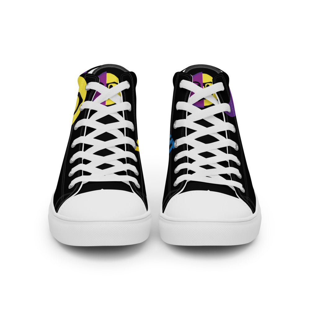 Dumojis® WKEDSMHT Men’s High Top Canvas Shoes - Black
