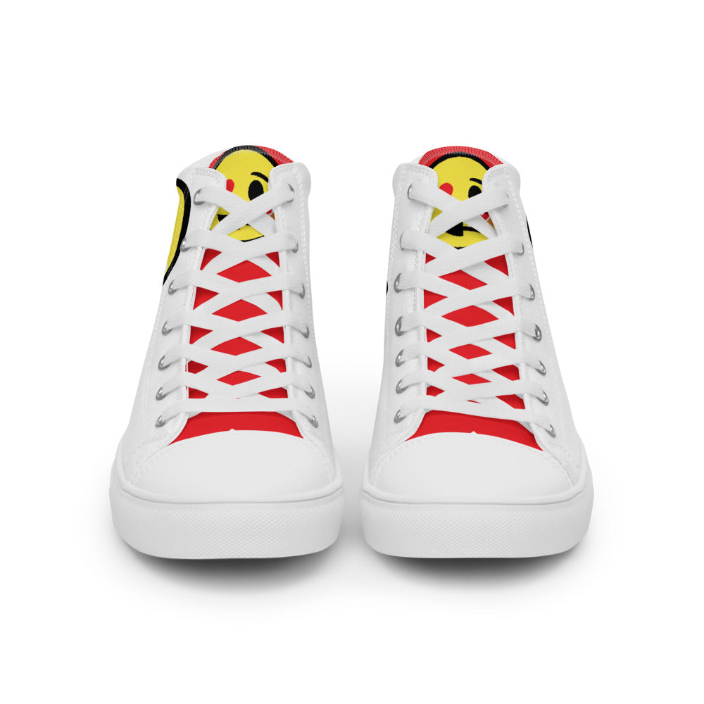 Dumojis® LUVSIC Men’s High Top Canvas Shoes - White