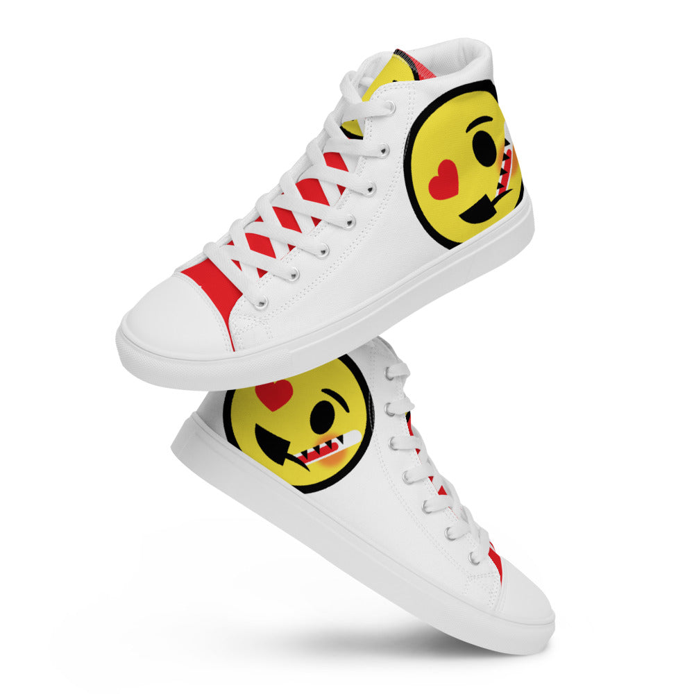 Dumojis® LUVSIC Men’s High Top Canvas Shoes - White