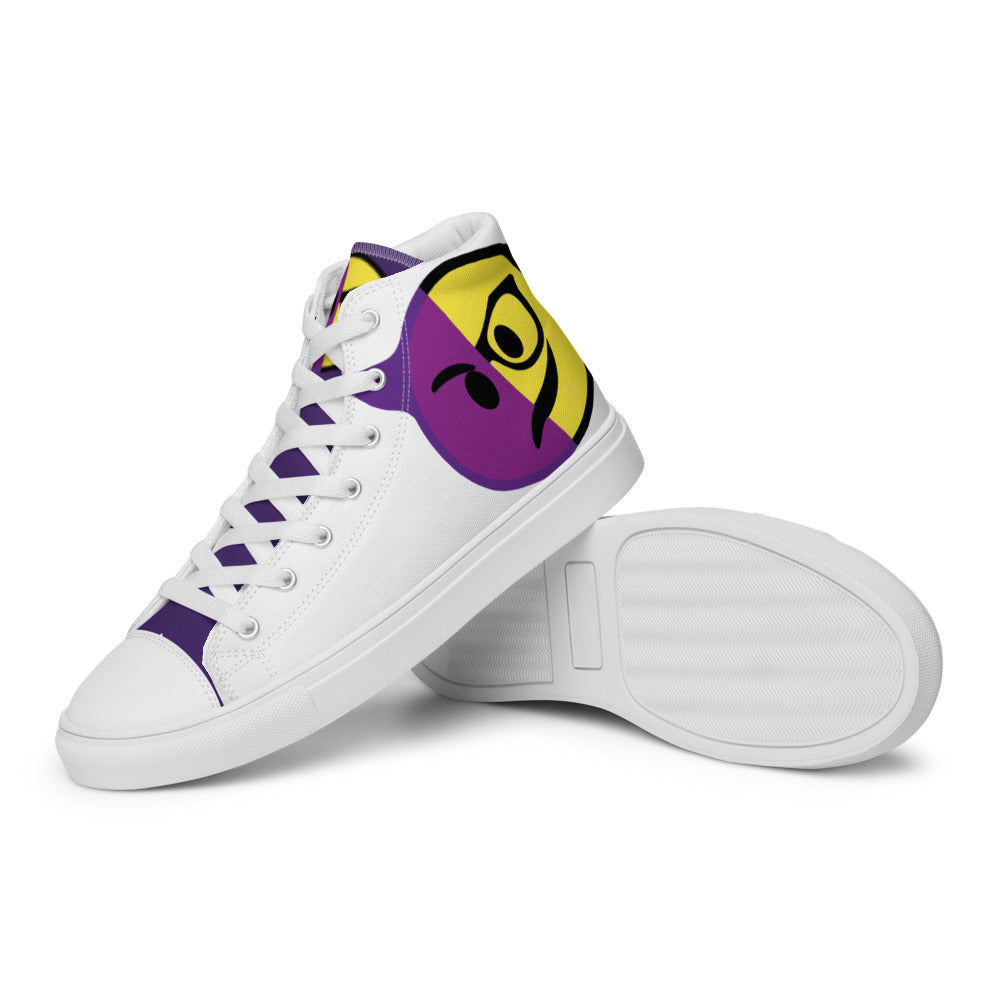 Dumojis® WKEDSMHT Men’s High Top Canvas Shoes - White