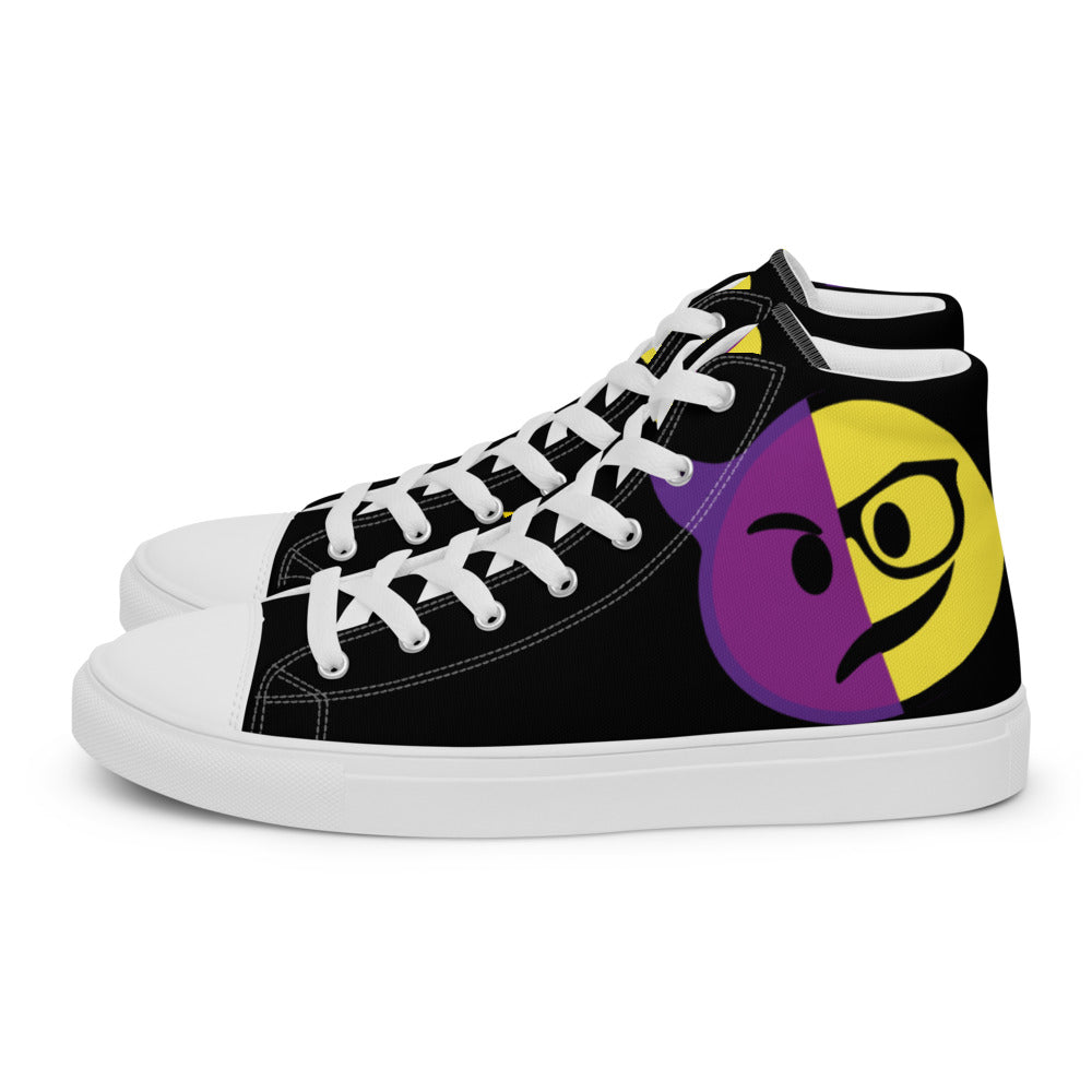 Dumojis® WKEDSMHT Men’s High Top Canvas Shoes - Black