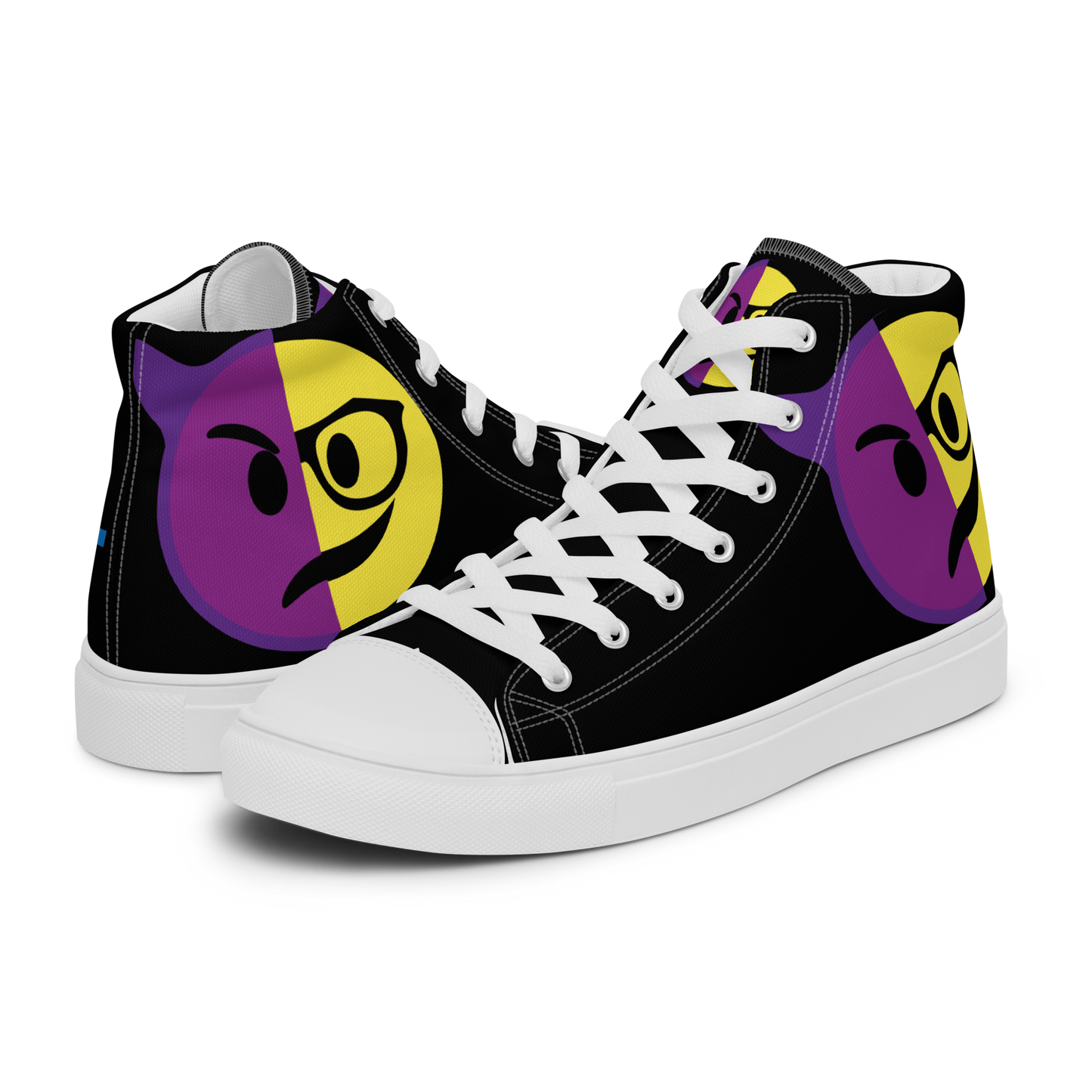 Dumojis® WKEDSMHT Men’s High Top Canvas Shoes - Black
