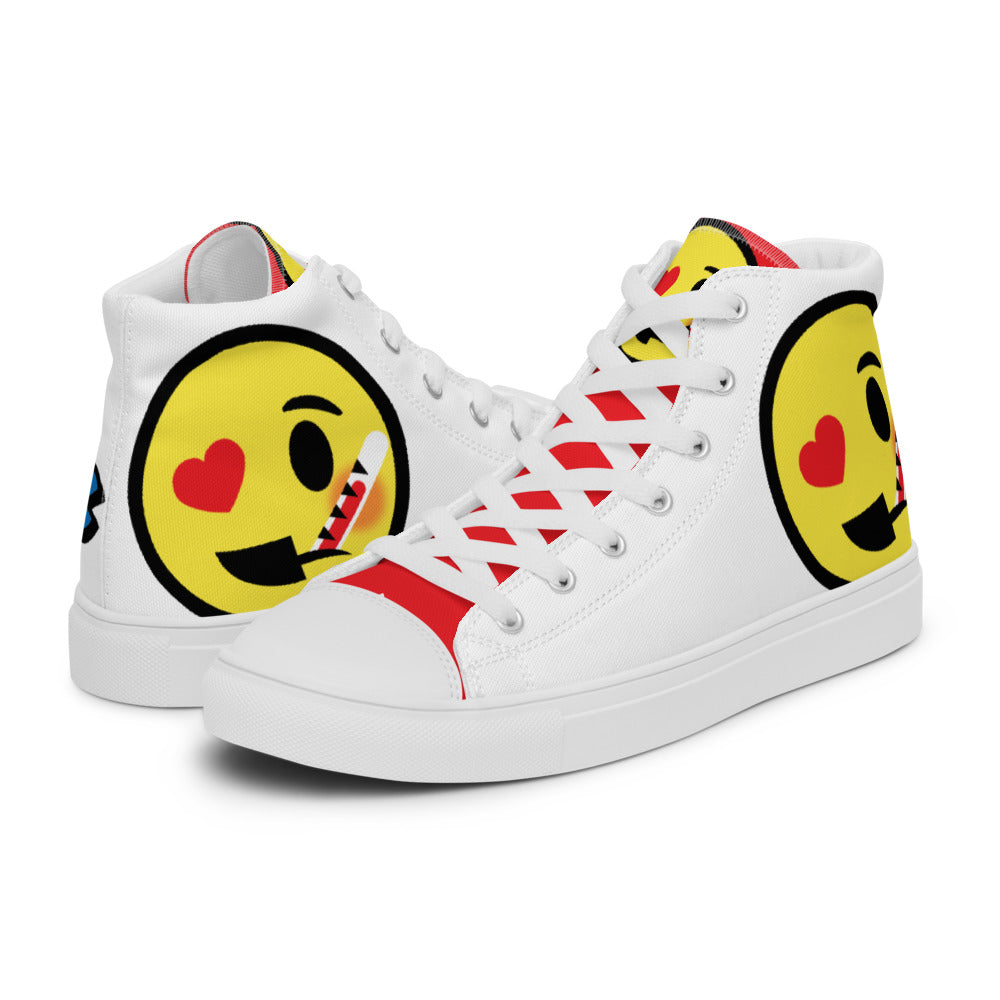 Dumojis® LUVSIC Men’s High Top Canvas Shoes - White