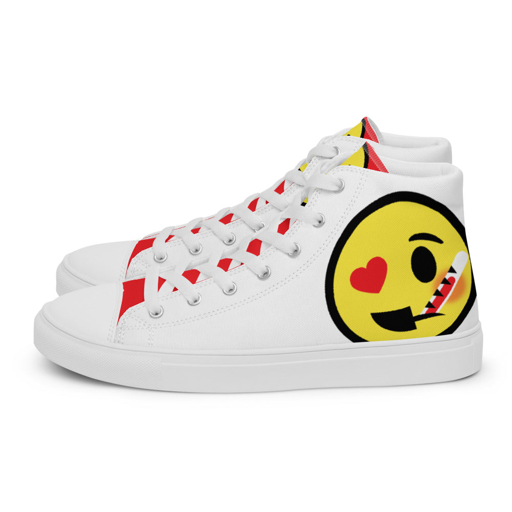 Dumojis® LUVSIC Men’s High Top Canvas Shoes - White