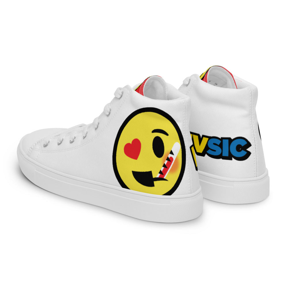 Dumojis® LUVSIC Men’s High Top Canvas Shoes - White