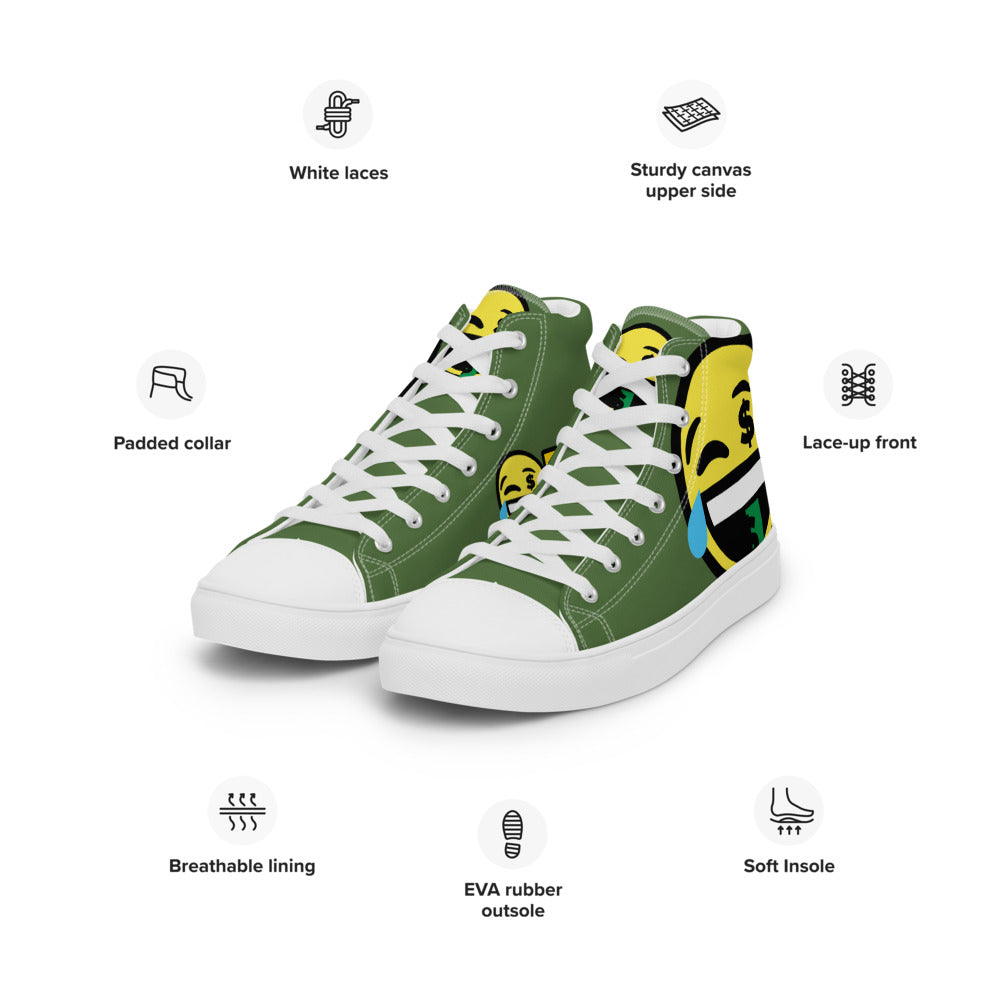 Dumojis® FUNDOE Men’s High Top Canvas Shoes - Green