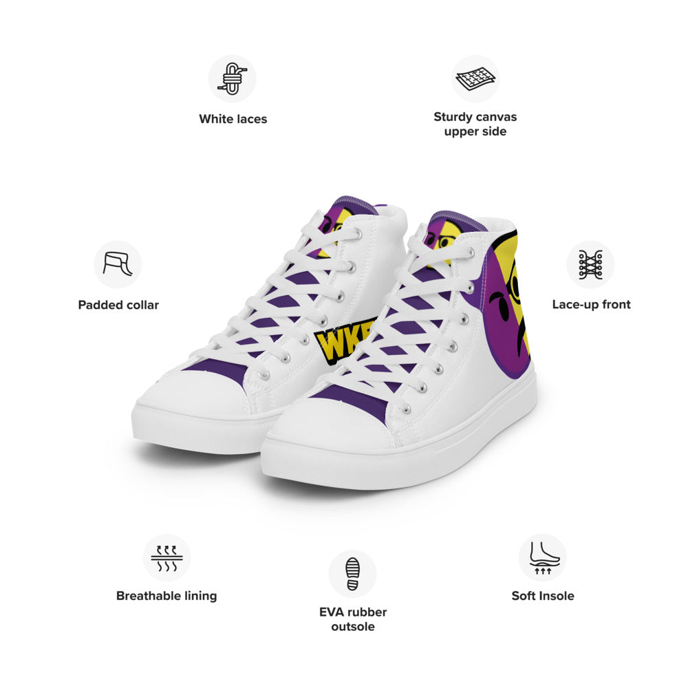 Dumojis® WKEDSMHT Men’s High Top Canvas Shoes - White