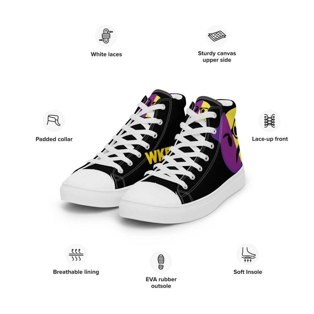 Dumojis® WKEDSMHT Men’s High Top Canvas Shoes - Black