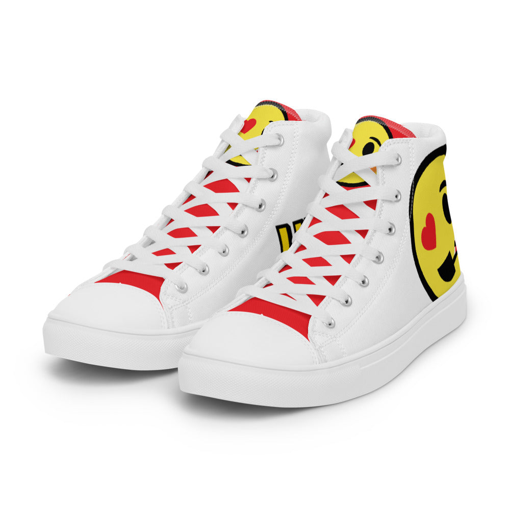 Dumojis® LUVSIC Men’s High Top Canvas Shoes - White