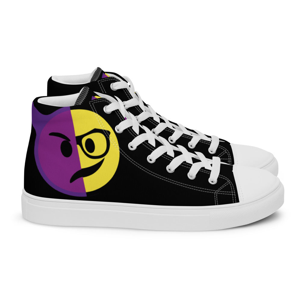 Dumojis® WKEDSMHT Men’s High Top Canvas Shoes - Black