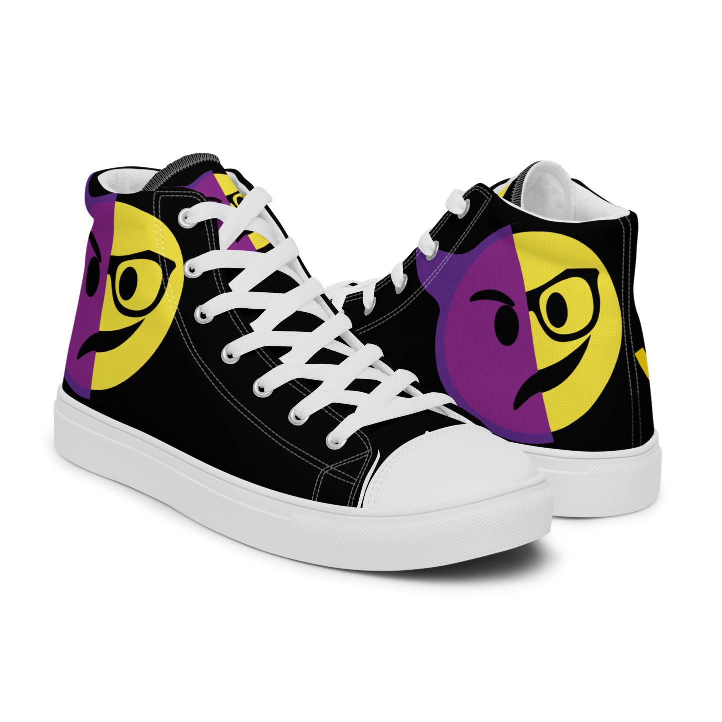 Dumojis® WKEDSMHT Men’s High Top Canvas Shoes - Black