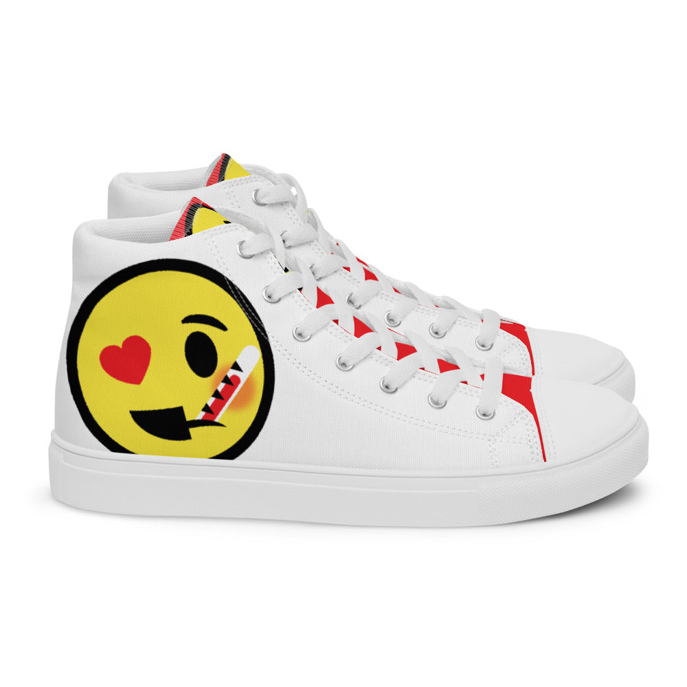 Dumojis® LUVSIC Men’s High Top Canvas Shoes - White