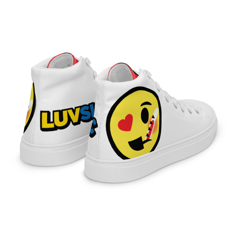 Dumojis® LUVSIC Men’s High Top Canvas Shoes - White