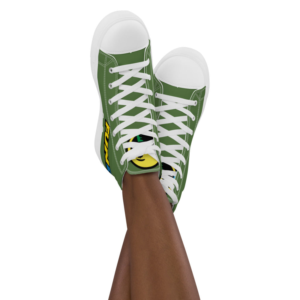 Dumojis® FUNDOE Women’s High Top Canvas Shoes - Green