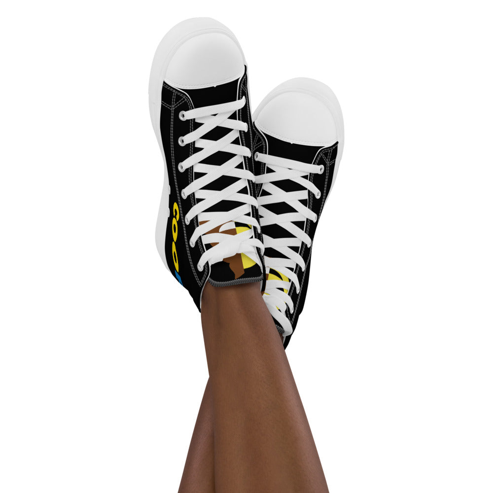 Dumojis® COOPOO Women’s High Top Canvas Shoes - Black