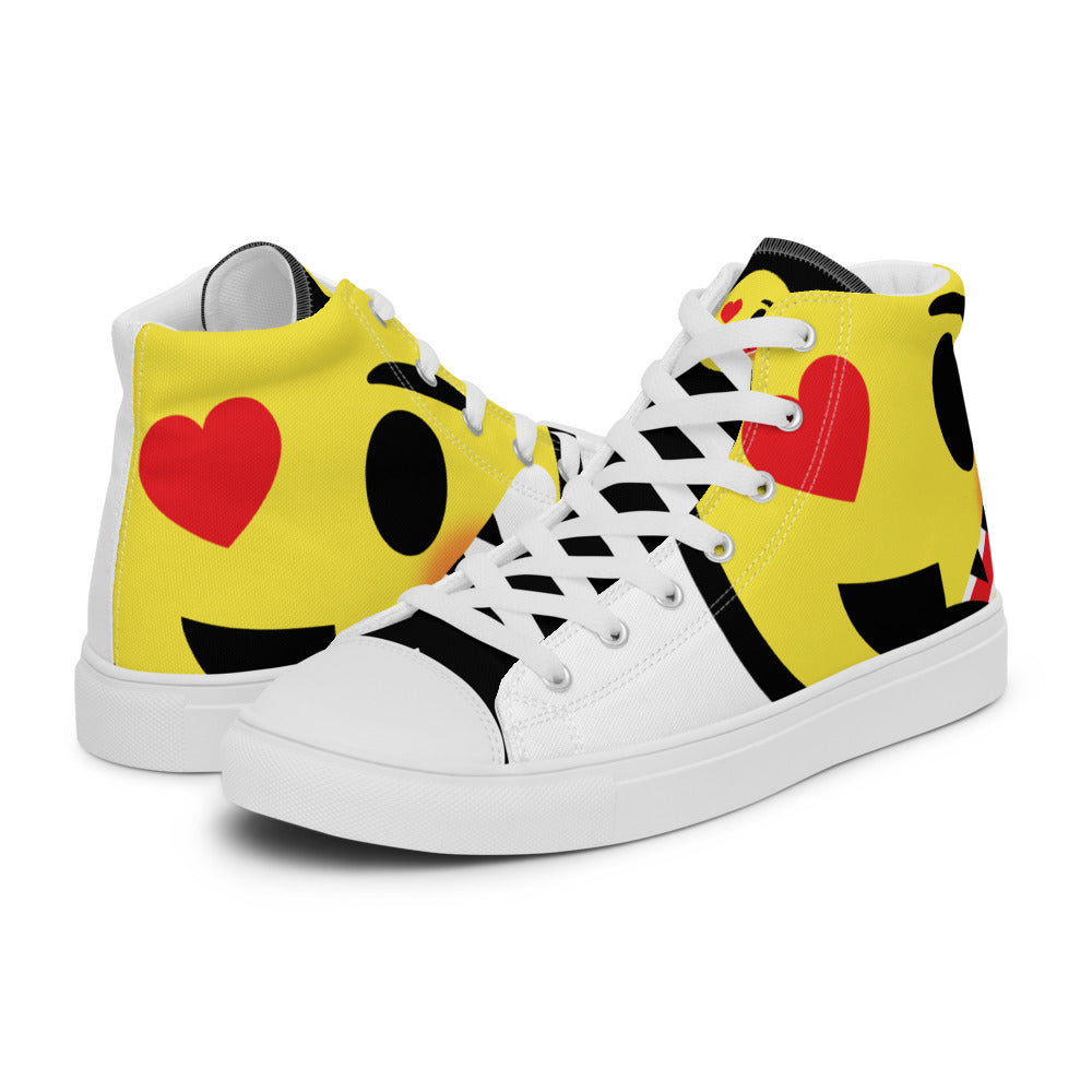 Dumojis® LUVSIC Women’s High Top Canvas Shoes - White
