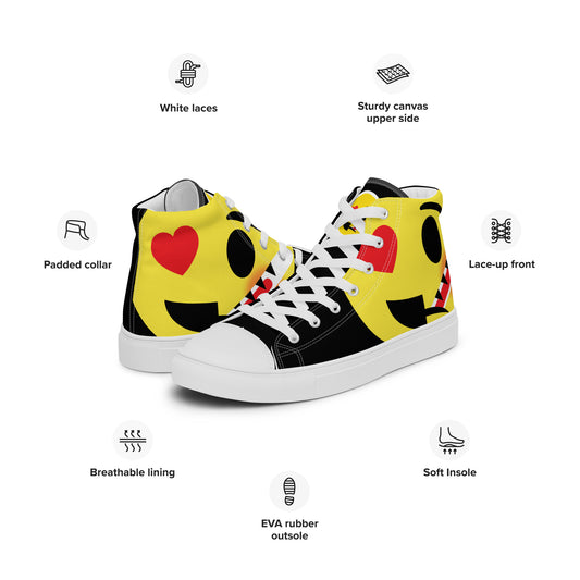 Dumojis® LUVSIC Women’s High Top Canvas Shoes - White