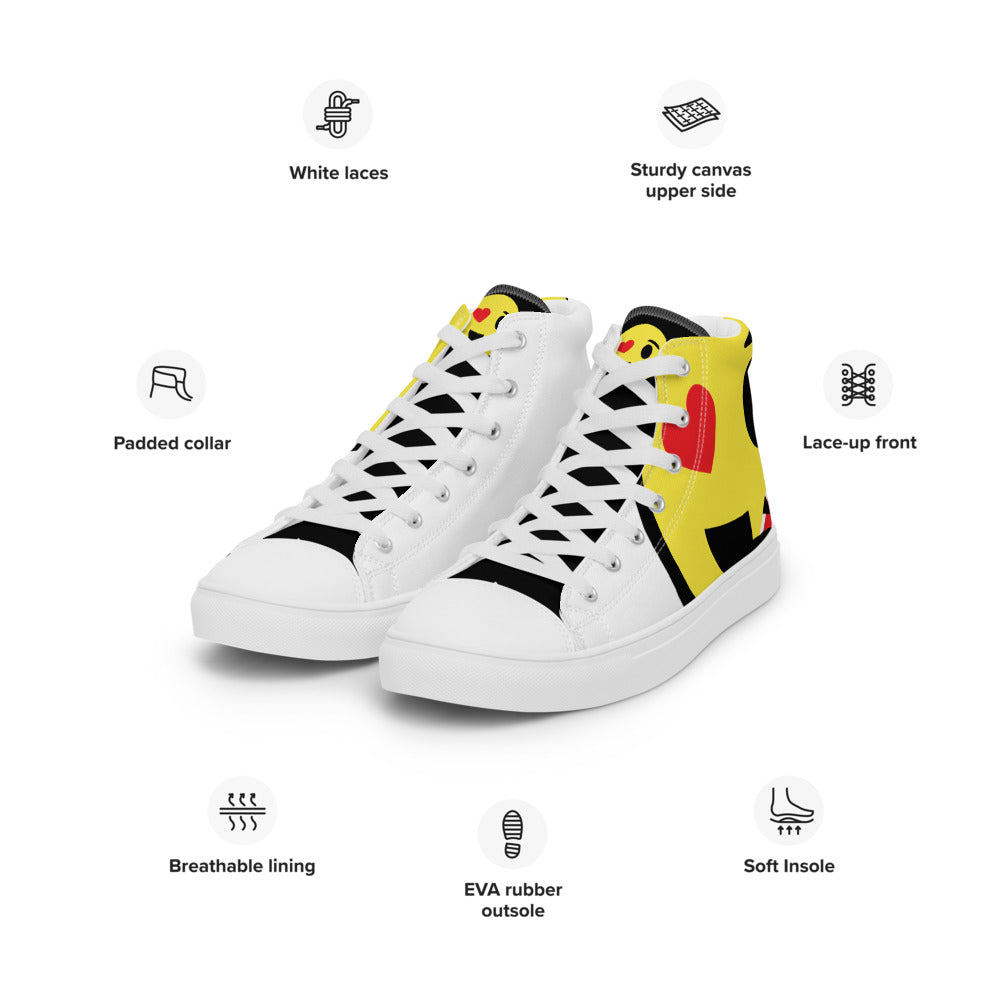 Dumojis® LUVSIC Women’s High Top Canvas Shoes - White