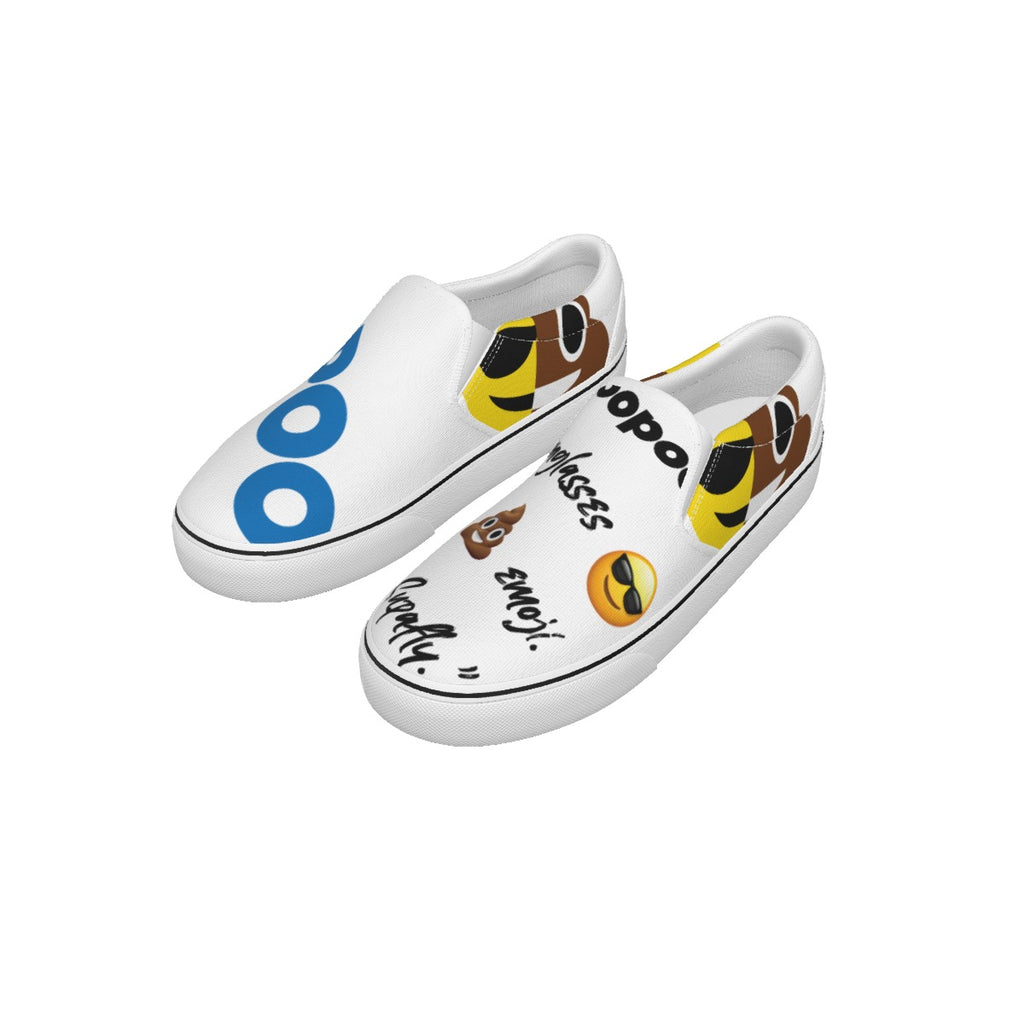 Dumojis® COOPOO Kid's Slip-On Sneakers - White