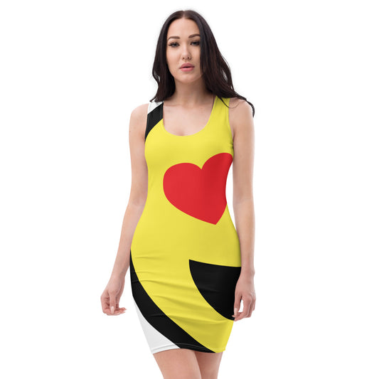 Dumojis® LUVSIC All-Over Print Dress - White