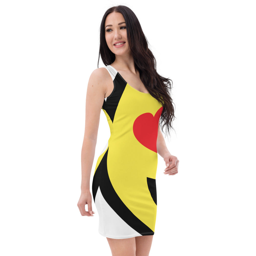 Dumojis® LUVSIC All-Over Print Dress - White