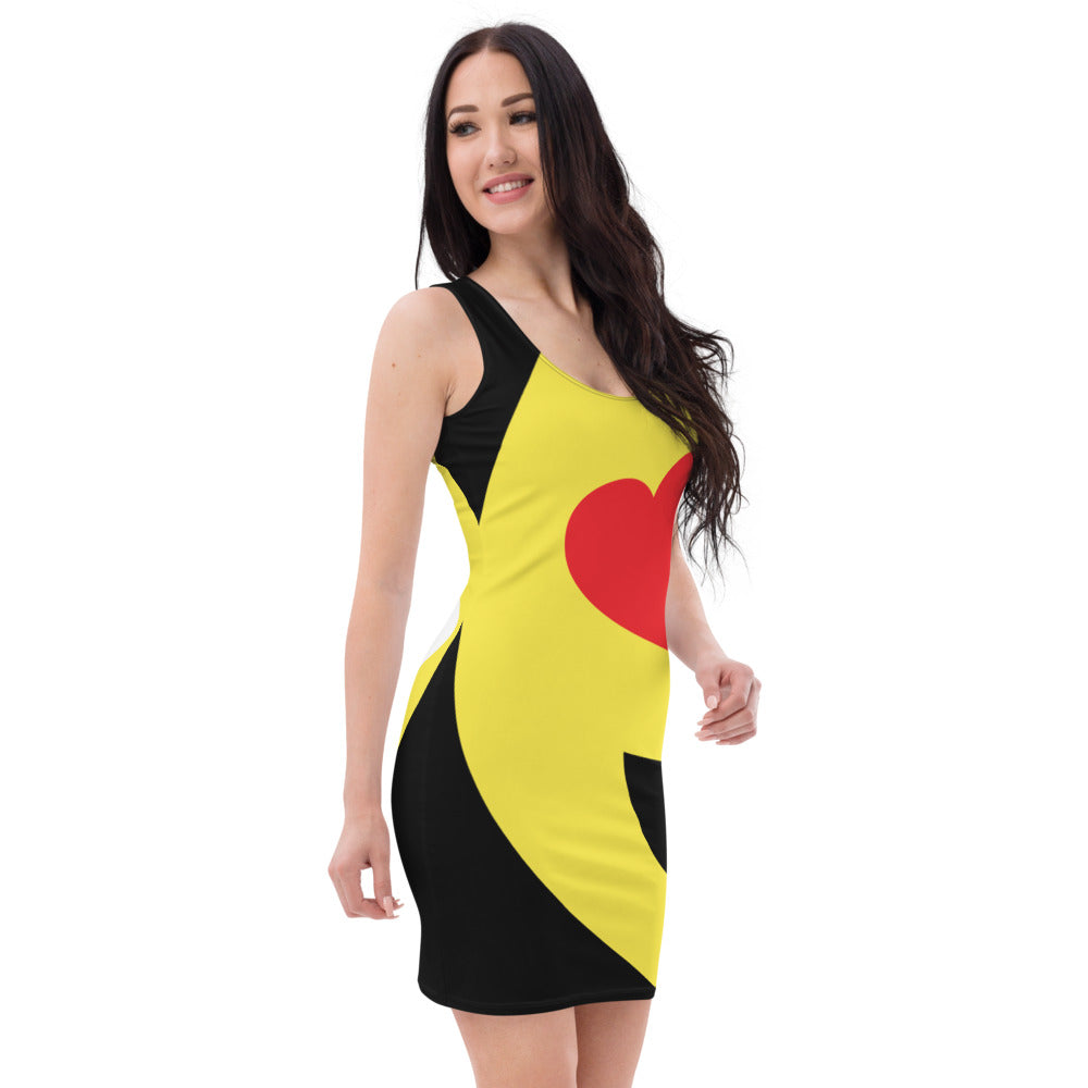Dumojis® LUVSIC All-Over Print Dress - Black