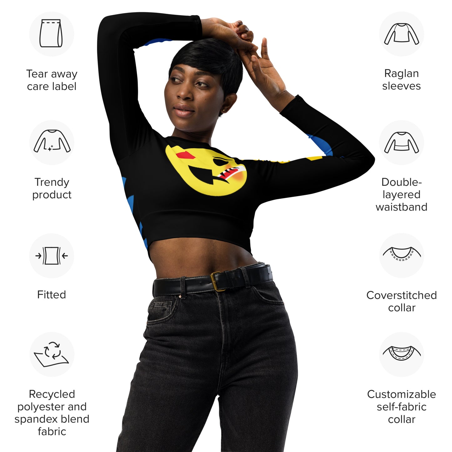 Dumojis® LUVSIC Recycled Long-Sleeve Crop Top