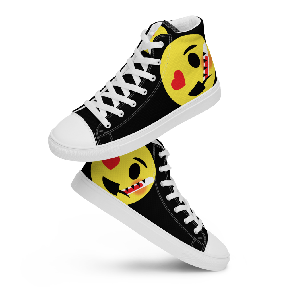 Dumojis® LUVSIC Men’s High Top Canvas Shoes - Black