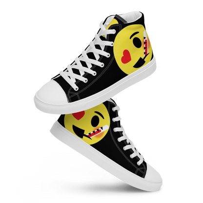 Dumojis® LUVSIC Men’s High Top Canvas Shoes - Black
