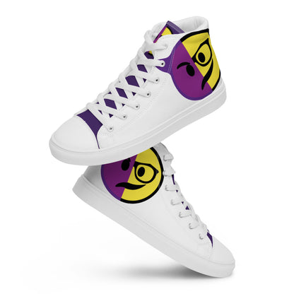 Dumojis® WKEDSMHT Men’s High Top Canvas Shoes - White