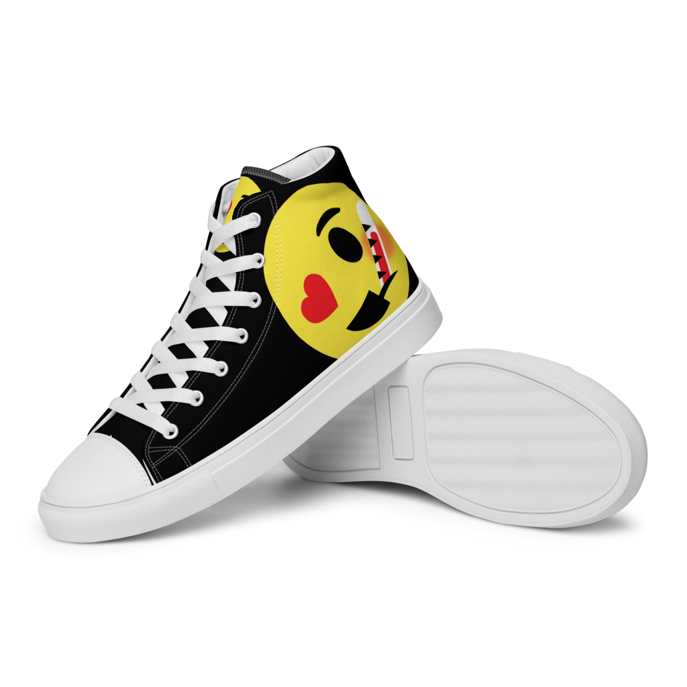 Dumojis® LUVSIC Men’s High Top Canvas Shoes - Black