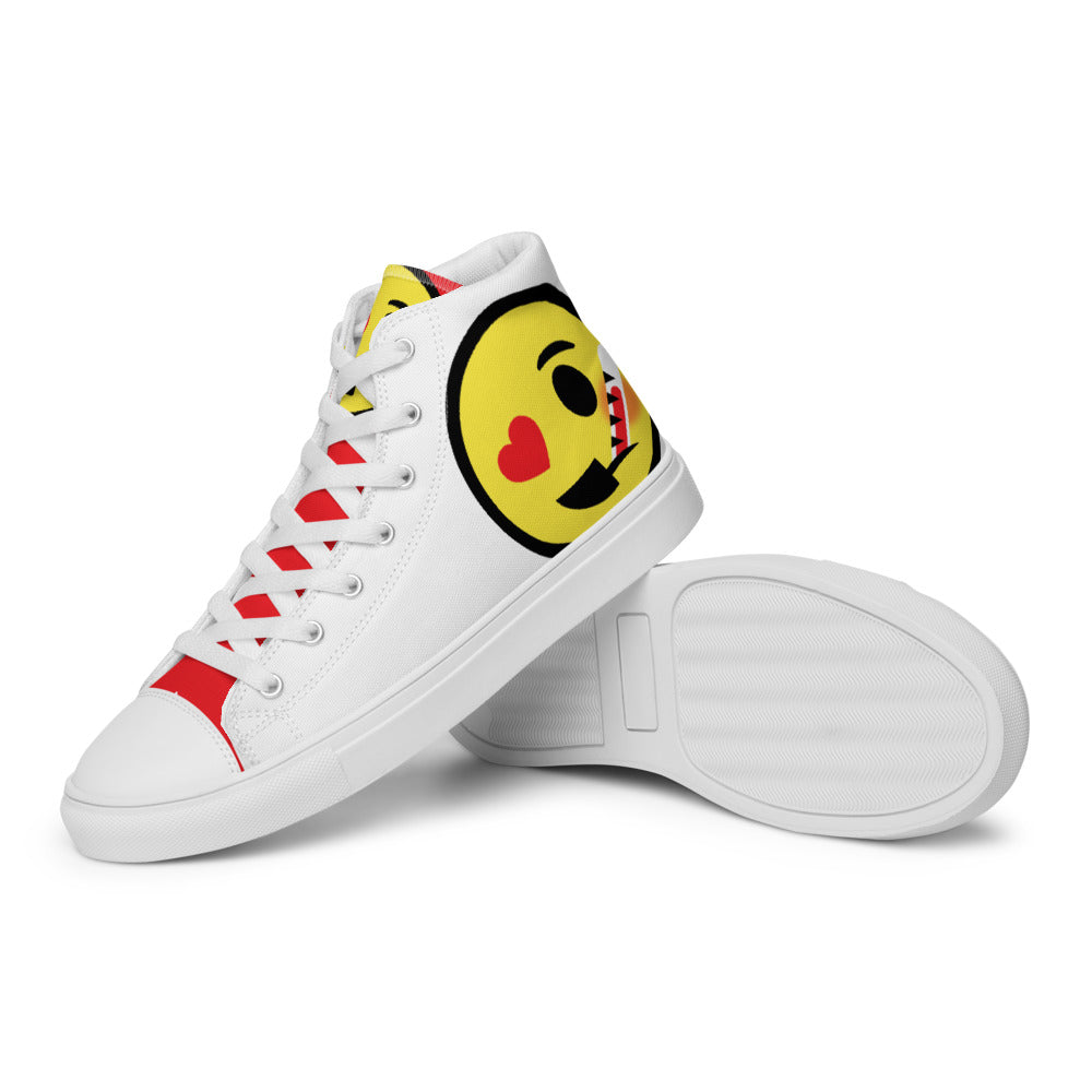 Dumojis® LUVSIC Men’s High Top Canvas Shoes - White