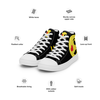 Dumojis® LUVSIC Men’s High Top Canvas Shoes - Black