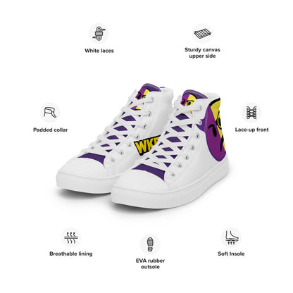 Dumojis® WKEDSMHT Men’s High Top Canvas Shoes - White