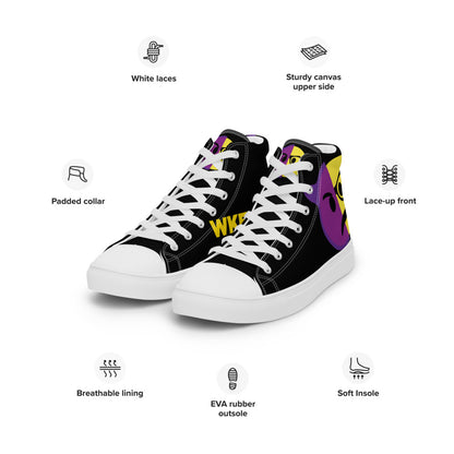 Dumojis® WKEDSMHT Men’s High Top Canvas Shoes - Black