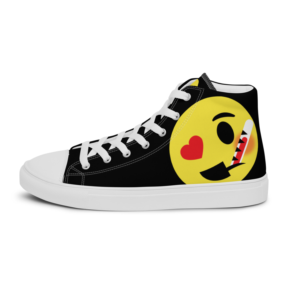 Dumojis® LUVSIC Men’s High Top Canvas Shoes - Black