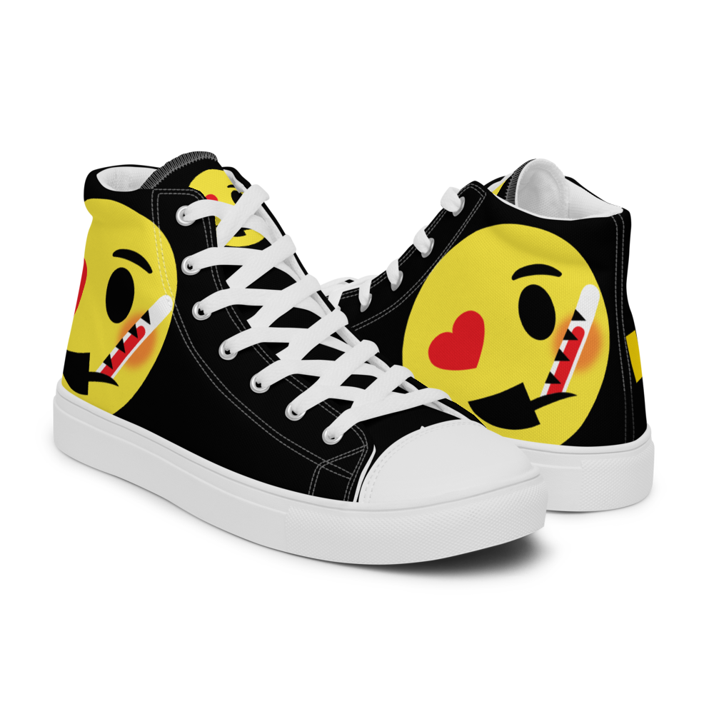 Dumojis® LUVSIC Men’s High Top Canvas Shoes - Black