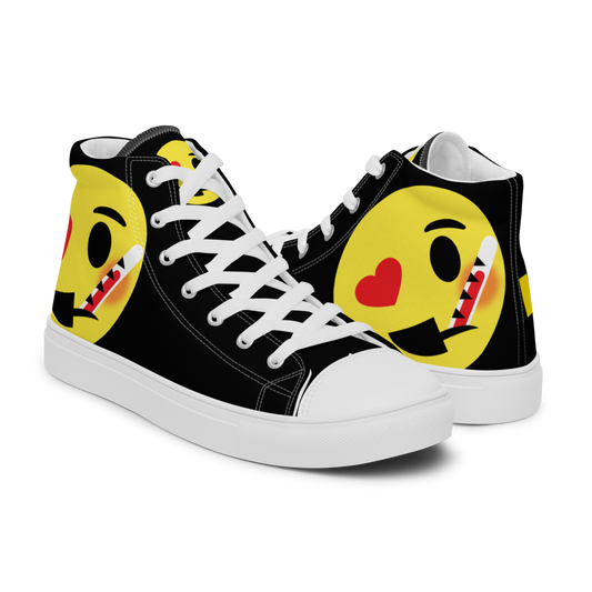 Dumojis® LUVSIC Men’s High Top Canvas Shoes - Black