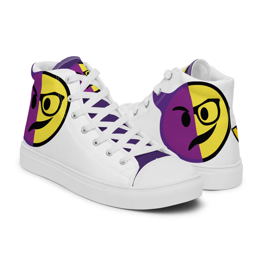 Dumojis® WKEDSMHT Men’s High Top Canvas Shoes - White