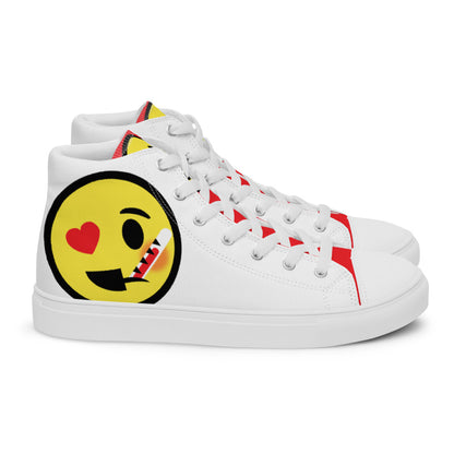 Dumojis® LUVSIC Men’s High Top Canvas Shoes - White