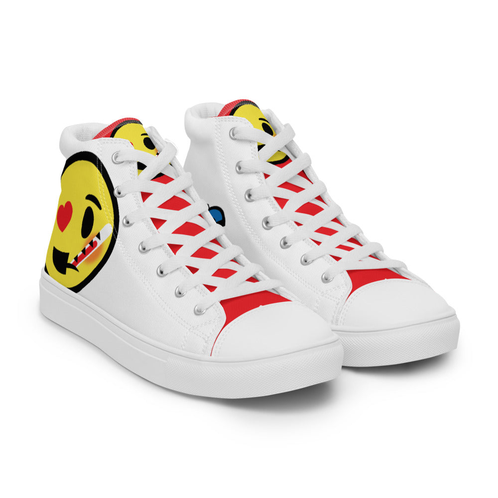 Dumojis® LUVSIC Men’s High Top Canvas Shoes - White