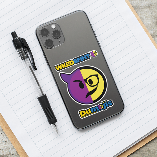 Picture of WkedSmht  Dumojis vinyl sticker on the back of an cellphone 