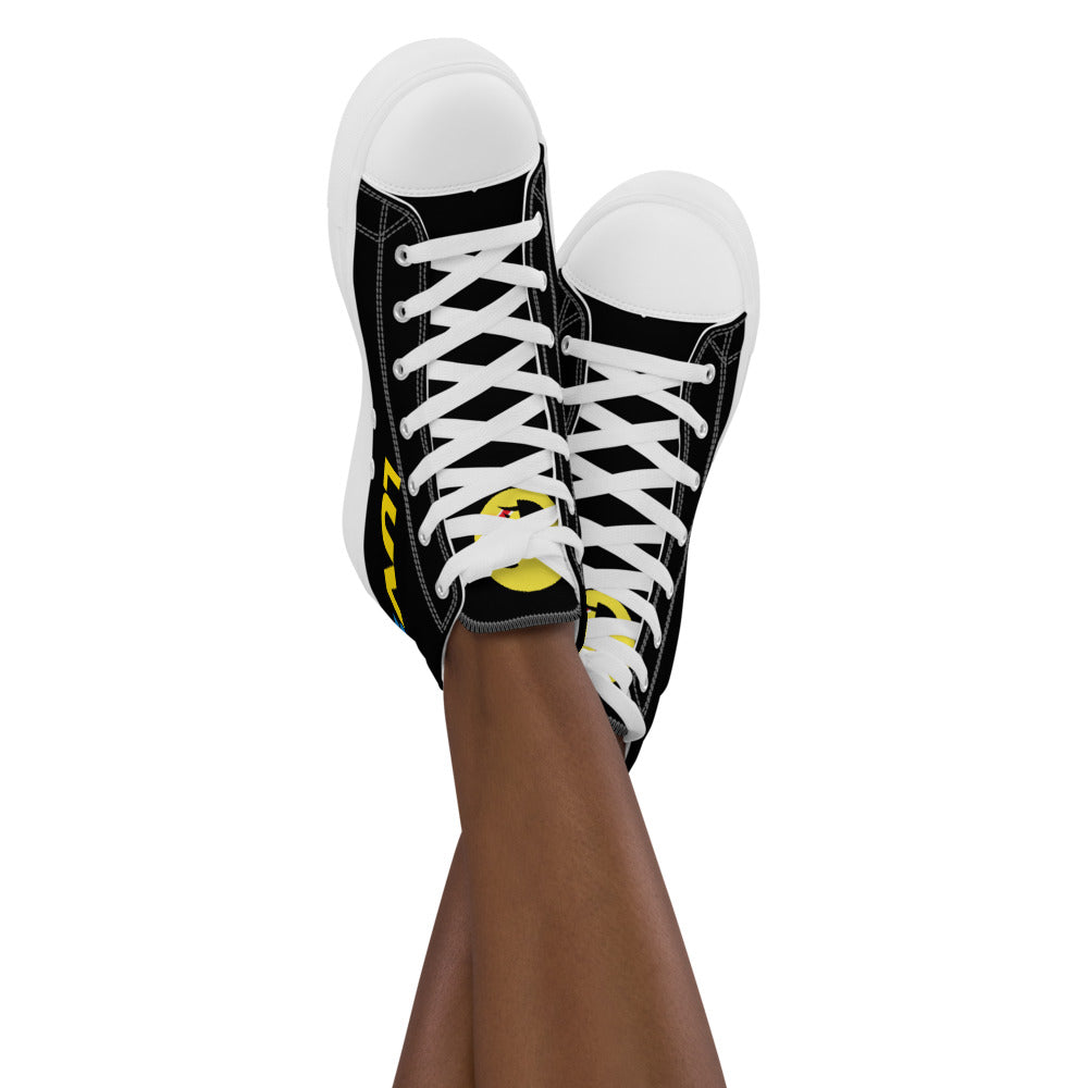 Dumojis® LUVSIC Women’s High Top Canvas Shoes - Black