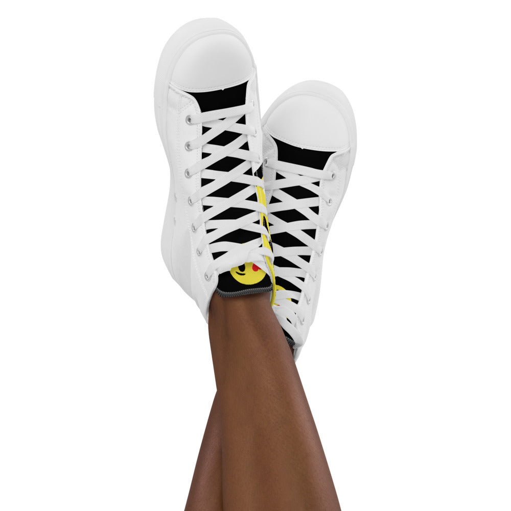 Dumojis® LUVSIC Women’s High Top Canvas Shoes - White
