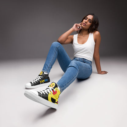 Dumojis® LUVSIC Women’s High Top Canvas Shoes - White